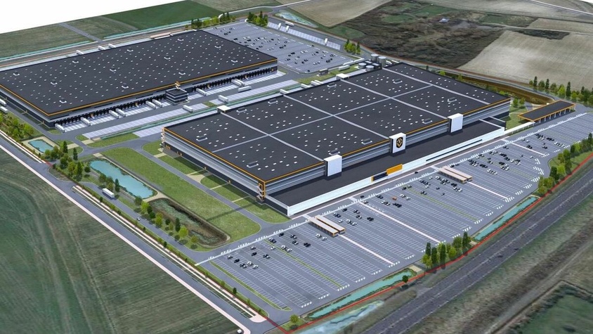 Construction du centre logistique Amazon de Bretigny‑sur‑Orge